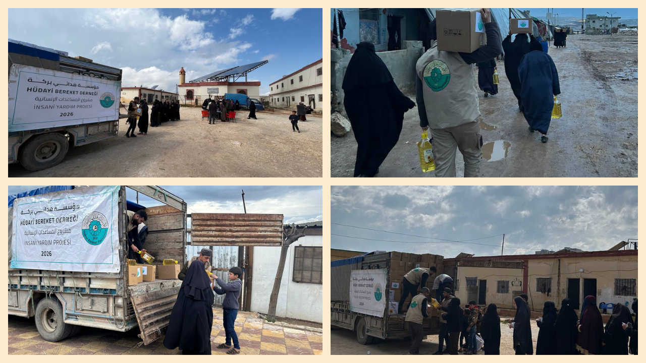 توزيع سلات غذائية رمضانية في محافظة إدلب بمخيمات الأرامل والأيتام